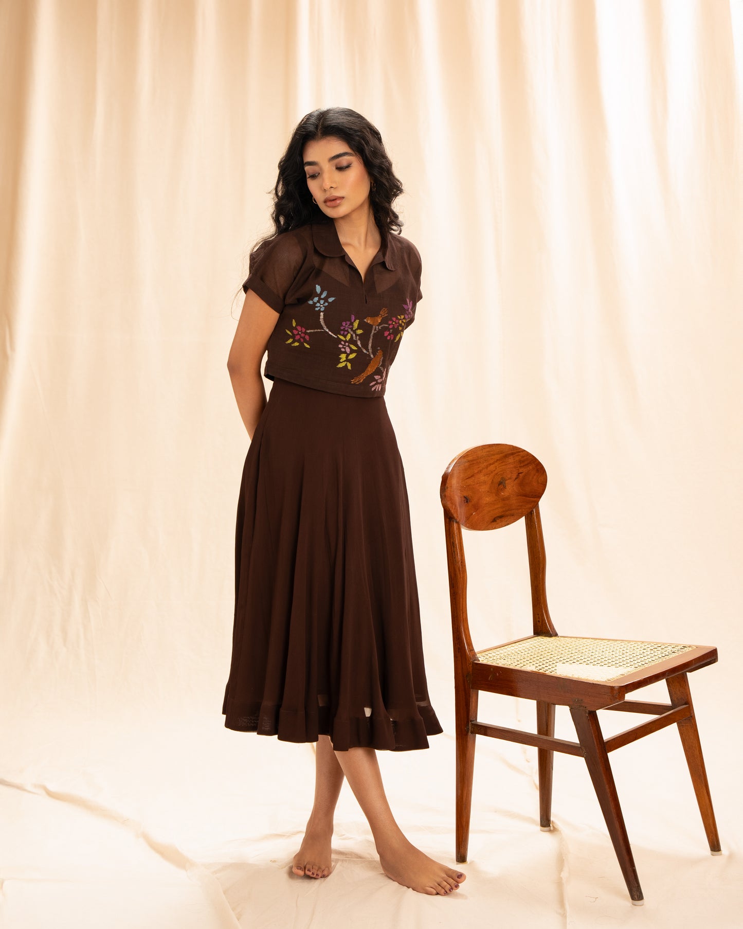 Jamdani Cropped shirt dress