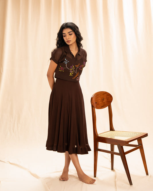 Jamdani Cropped shirt dress