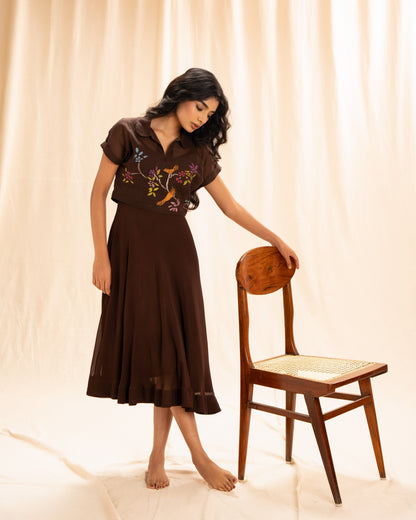 Jamdani Cropped shirt dress