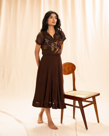 Jamdani Cropped shirt dress
