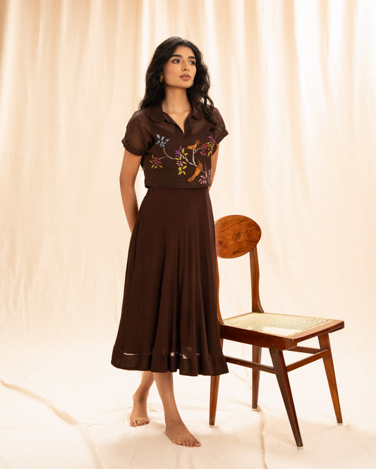Jamdani Cropped shirt dress