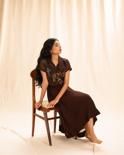 Jamdani Cropped shirt dress